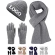 High Quality 3 Pcs Knit Beanie Hat Scarf Glove Set
