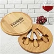 Bamboo Charcuterie Cheese Board Set 9" Diameter Swivel Top