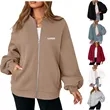 Custom Outerwear Women's Oversized Zip-Up Sweatshirt Jacket