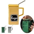 19oz Refrigerator Shaped Ceramic Mug with Straw