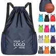 Large Water-Resistant Basketball Drawstring Backpack