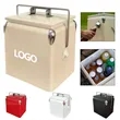 Retro Metal Cooler Box with Handle & Bottle Opener