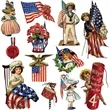 American flag dwarf PVC fridge magnet