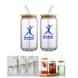 12oz Can Shaped Borosilicate Mason Jars With Bamboo Lid & St