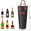 Felt Single Bottle Wine Tote Bag with PU Leather
