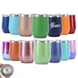 12 Oz Eggshell Insulated Wine Tumblers