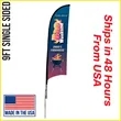 Premium Shark Flag 9' Single Sided w/ Spike Base