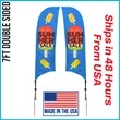 Premium Shark Flag 7' Double Sided w/ Spike Base