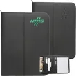 Premium Zippered Leather Portfolio w/ Pen Loop & Two Pockets