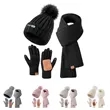 Polyester Adult Hat, Scarf, Gloves Three Piece Set