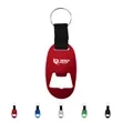 Custom Metal Oval Bottle Opener Keychain W/ Braided Strap
