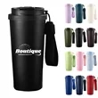 Insulated Coffee Travel Cup With Straw And Strap