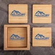 Square Bamboo 4 Pc. Coaster Set In Box