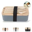 Bamboo stackable utensil adult kids food lunch bento box