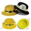 Gold Glitter Happy New Year Top Hat Celebration Party Bowler