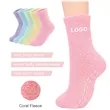 Thank you Gift Non-Slip Grip Fuzzy Socks with Bottom Logo