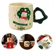 Christmas Gift Ceramic Cup With Lid and Spoon