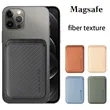 Fiber Pattern Magnetic Card Holder Phone Wallet Magsafe