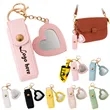 3 In 1 Mirror Lip Balm Pouch Keychain Set