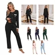 Long Sleeve Soft Adjustable Waistband Pajama Set