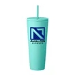 24 oz. Sleekline Rubberized Travel Mug (2 Color Imprint)