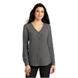 Ladies' Long Sleeve Button-Front Blouse