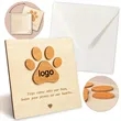Wooden Pet Loss Sympathy Card with Paw Print Design