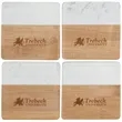 Marble and Bamboo Coaster Set