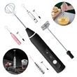 Electric Frother with Dual Whisks for Eggs and Coffee Foam