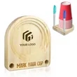 Wooden party picnic kitchen cup holder with marker slot