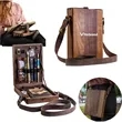 Wooden Messenger Box Crossbody Postman Bag Artist Tool