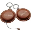 Retro fashion pu leather tape measure mini round keychain