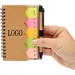 Spiral Notebook Pen Set W/ Ruler Sticky Notes
