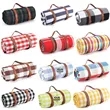 Multiple Sizes Plaid Picnic Blanket with PU Leather Straps