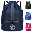Large Sports Drawstring Backpack with Shoe Compartment