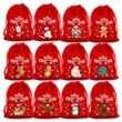 Christmas Candy Snacks Apples Gift Bags Drawstring Pouches