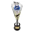 Cup Trophy: 18" Modern Flame Grill style Silver/Gold