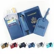 PU Leather Passport Cover With Luggage Tag