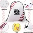 Drawstring Bag with Baseball String Shape