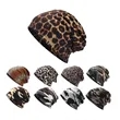 New leopard print headband hat and scarf dual-use
