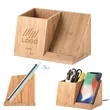 Bamboo Wireless Charger Desk Stand Organizer