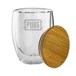12 oz Double Wall Glass Mug with Bamboo Lid
