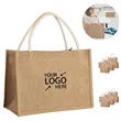 Large Capacity Jute Tote Bag for Work Travel Shopping