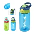 16oz Plastic Kids Water Bottle W/ Lid, Straw & Handle