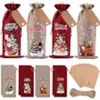 Christmas Cotton Wine Drawstring Bag