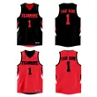 Custom Black Red Double Side Tops Athletic Basketball Jersey