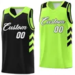 Custom Black Green Reverse Double Side Top Basketball Jersey