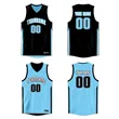 Custom Black Blue Double Side Tops Basketball Jersey