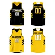 Custom Black Yellow Double Side Tops Basketball Jersey