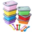 20oz 23.5oz Collapsible Silicone Lunch Box with Cutlery
